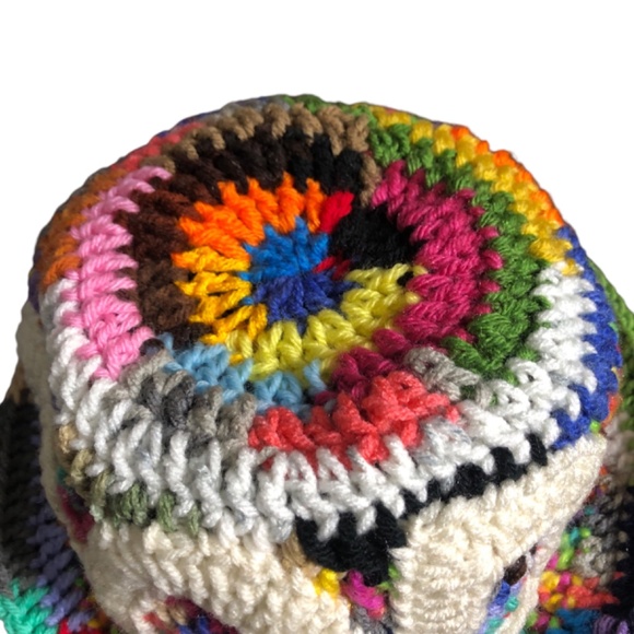 Crochet Multi Color Bucket Hat Bandana  Boho Handmade Crochet Spiritual Vibes main image 10